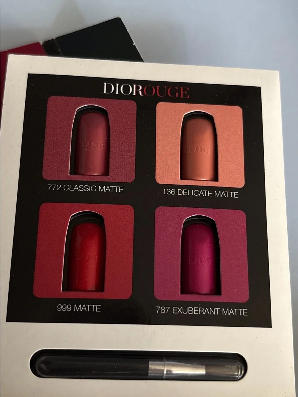 ☀️5/$20 Dior Rouge Dior Lipstick 4 Shade Matte Sample Palette + Mini Brush